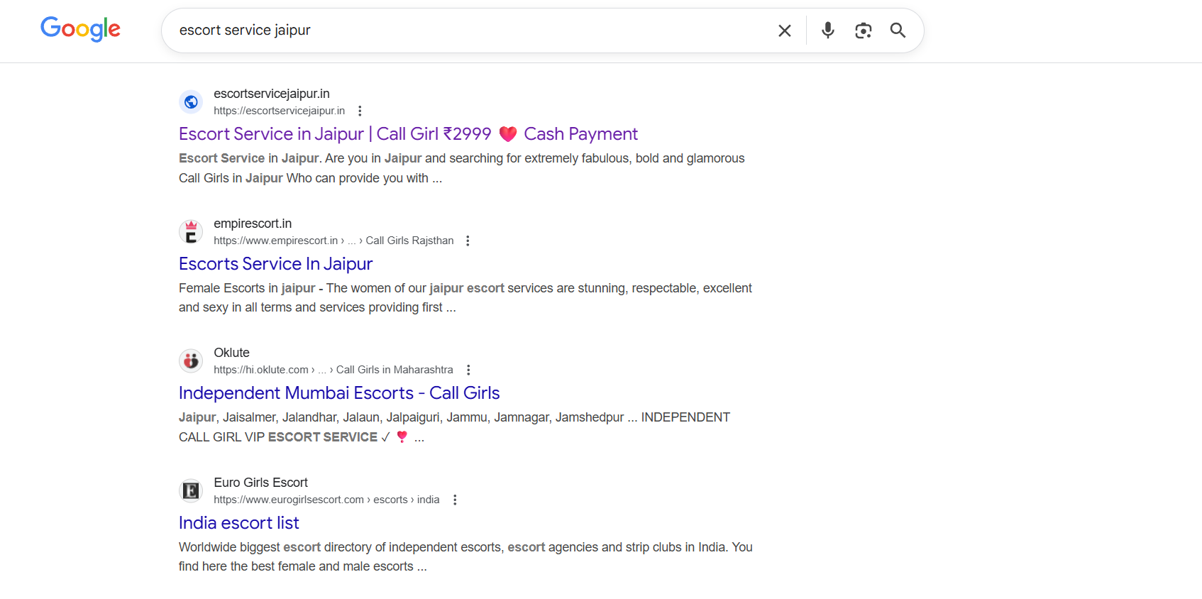 Jaipur Call Girls Google's Trusted